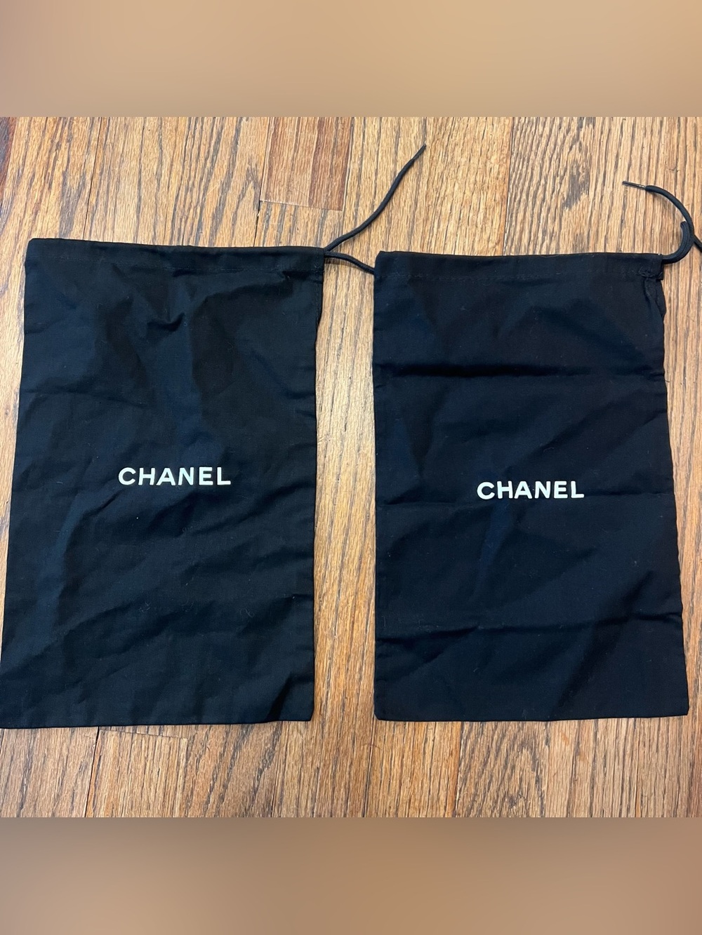 Chanel 2 dust covers for shoes sandals travel black